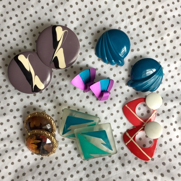 Vintage Jewelry - AWESOME 80s EARRING BUNDLE